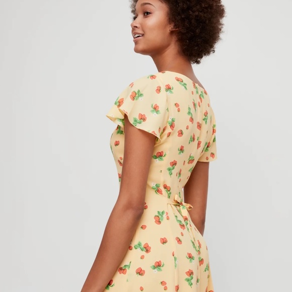 Aritzia Sunday Best Raelyn Mini Yellow Strawberry Dress - Picture 9 of 9
